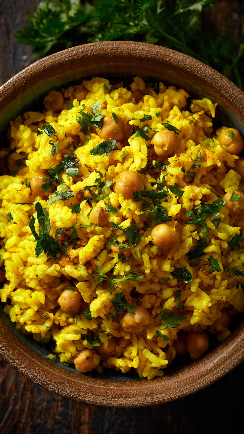 Turmeric Rice and Chickpeas