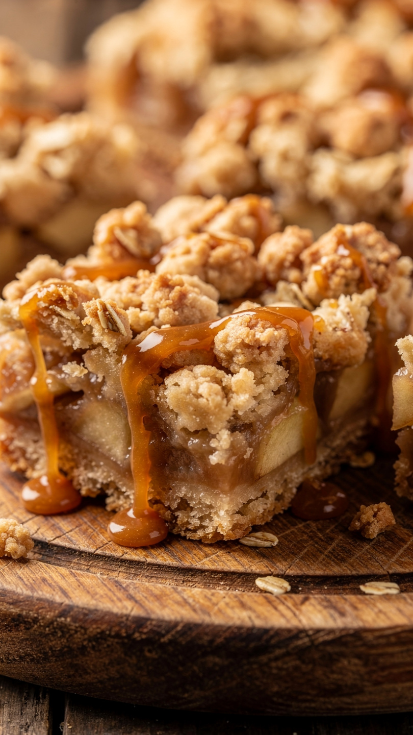 Caramel Apple Crumble Bars