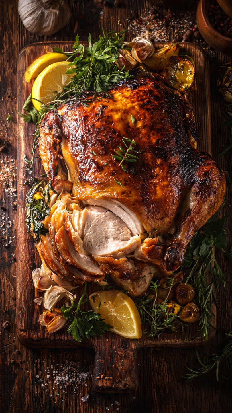 Juicy Homemade Rotisserie Chicken with Crispy Herb Skin