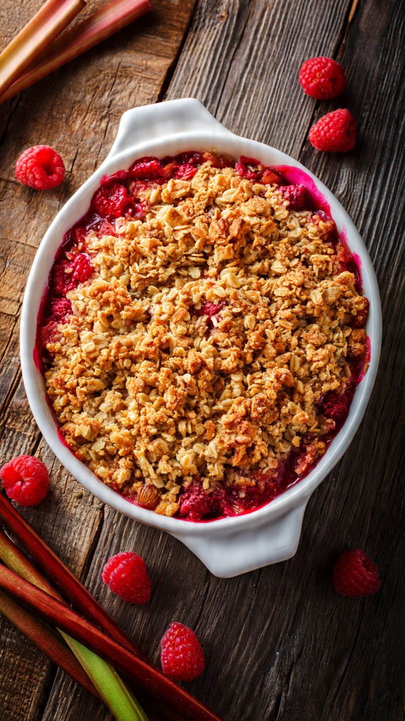 Rhubarb Raspberry Crumble