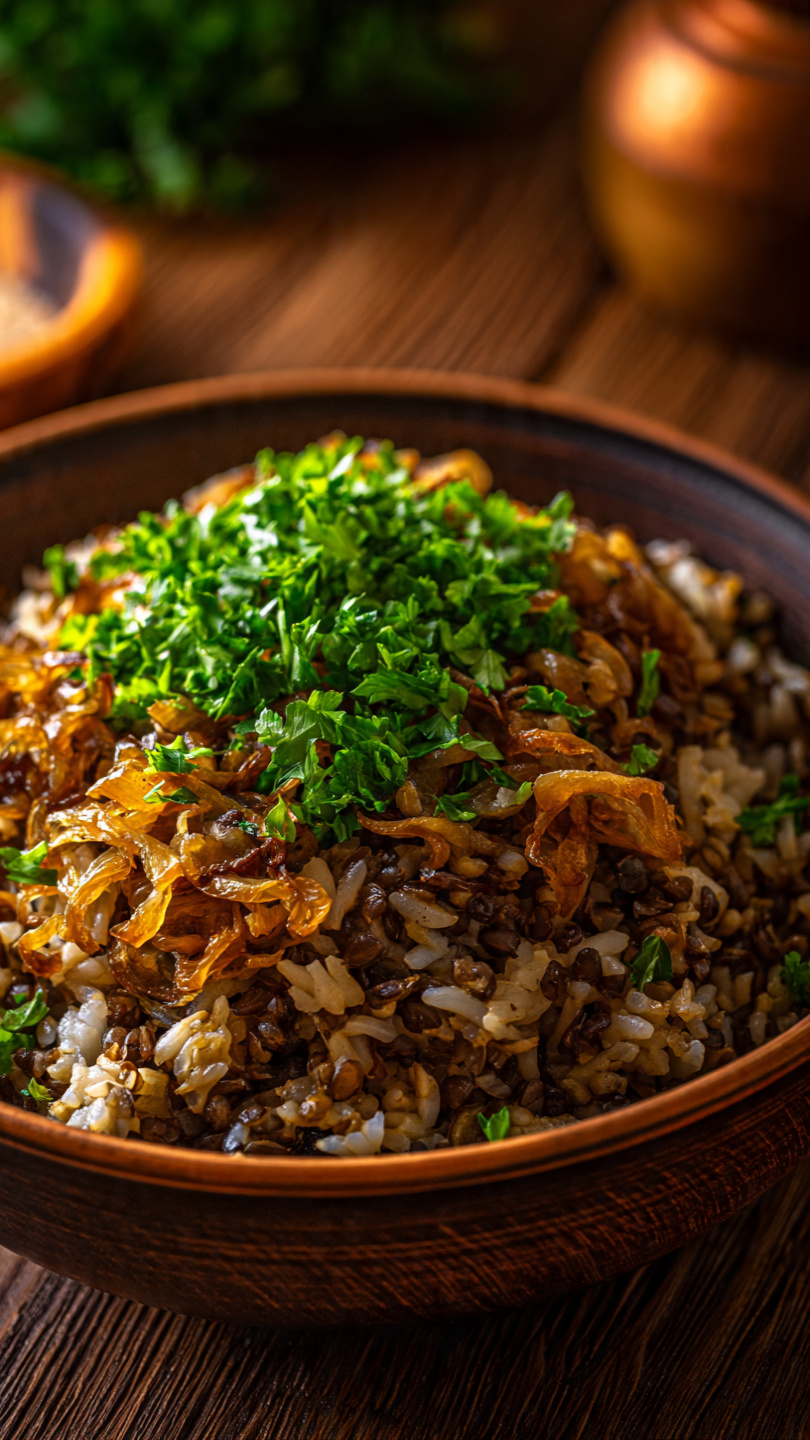 Mujadara with Lentils and Rice
