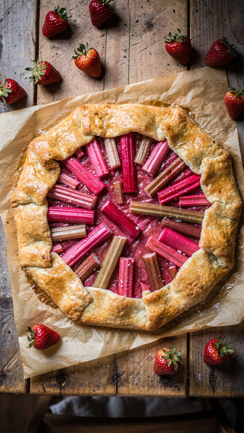 Rustic Rhubarb Galette with Brown Sugar and Vanilla
